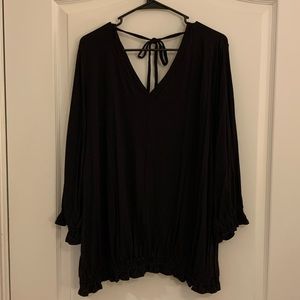 NWT - Lane Bryant - Illusions Collection Ruched Black Top - 18/20